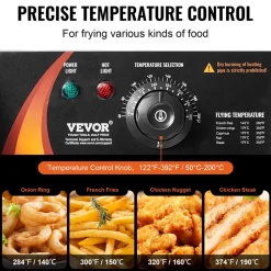 VEVOR Commercial Deep Fryer, Dual Tank 3000W Electric Countertop Fryer with Basket, 2 x 9.1Qt/8.6L Double Stainless Steel Oil Fryer, with Temp Control & Overheat Protection, for Kitchen Restaurant Use