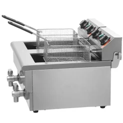 VEVOR Commercial Deep Fryer, Dual Tank 3000W Electric Countertop Fryer with Basket, 2 x 11.6Qt/11L Double Stainless Steel Oil Fryer with Oil Filtration, Time & Temp Control, for Kitchen Restaurant Use