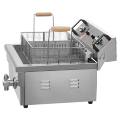 VEVOR Commercial Deep Fryer, 3000W Electric Turkey Fryer with Basket, Large Capacity 30.6Qt / 29L Countertop Single Oil Fryer, Stainless Steel, Temp Control, for Kitchen Restaurant Use, Silver
