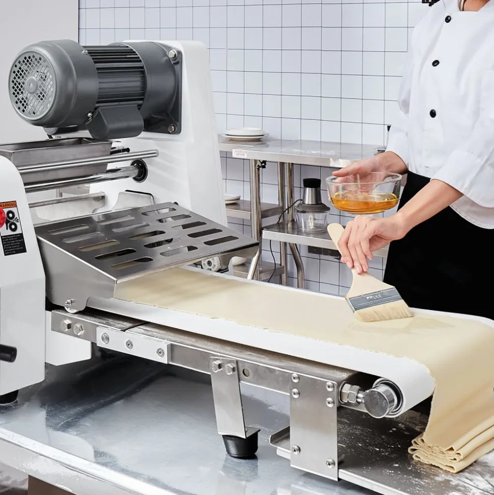 VEVOR Commercial Dough Sheeter Machine, 15.7-Inch Reversible Puff Pastry Sheeter and Fondant Roller, Electric Dough Roller 0-1.4" Adjustable Thickness, Folding Dough Sheeter for Bakeries, Pastries