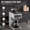 VEVOR Commercial Drip Coffee Maker, 12 Cups Coffee-Maker Machine with 2 Glass Carafes and 2 Decanter Warmer Plates, Stainless Steel Drip Style Coffee Brewer, for Restaurant, Office, Coffee Shop & Home