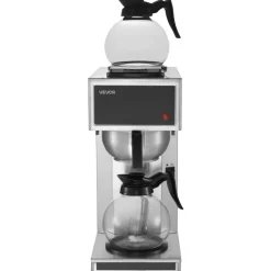 VEVOR Commercial Drip Coffee Maker, 12 Cups Coffee-Maker Machine with 2 Glass Carafes and 2 Decanter Warmer Plates, Stainless Steel Drip Style Coffee Brewer, for Restaurant, Office, Coffee Shop & Home