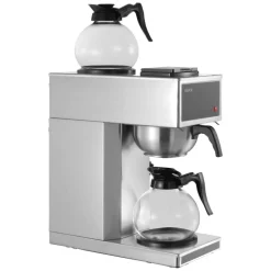 VEVOR Commercial Drip Coffee Maker, 12 Cups Coffee-Maker Machine with 2 Glass Carafes and 2 Decanter Warmer Plates, Stainless Steel Drip Style Coffee Brewer, for Restaurant, Office, Coffee Shop & Home