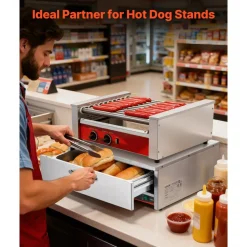 VEVOR Commercial Electric Drawer Warmer, Single-Drawer Stainless Steel Food Warmer, Freestanding Compact Warming Drawer Cabinet, 85°F–185°F Wide Temperature Range, for Restaurant, Hotel & Bakery