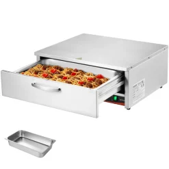 VEVOR Commercial Electric Drawer Warmer, Single-Drawer Stainless Steel Food Warmer, Freestanding Compact Warming Drawer Cabinet, 85°F–185°F Wide Temperature Range, for Restaurant, Hotel & Bakery