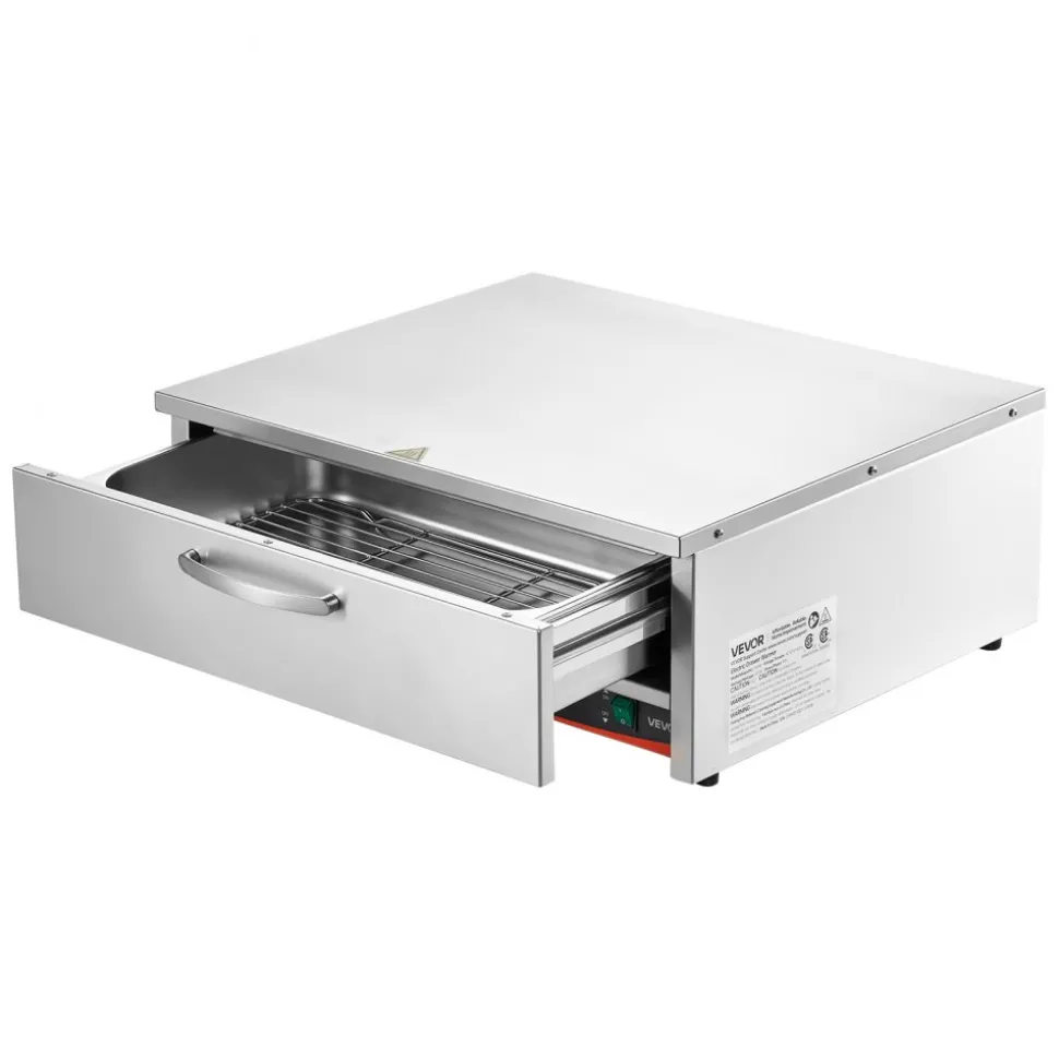 VEVOR Commercial Electric Drawer Warmer, Single-Drawer Stainless Steel Food Warmer, Freestanding Compact Warming Drawer Cabinet, 85°F–185°F Wide Temperature Range, for Restaurant, Hotel & Bakery