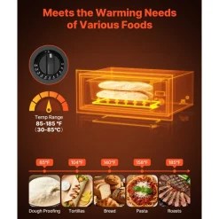 VEVOR Commercial Electric Drawer Warmer, Single-Drawer Stainless Steel Food Warmer, Freestanding Slim Warming Drawer Cabinet, 85°F–185°F Wide Temperature Range, for Restaurant, Hotel, Bakery & Kitchen