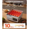 VEVOR Commercial Electric Griddle, 13.98 x 11.81 inch, 1750W, 122-570°F Adjustable Temp Control, Stainless Steel Countertop Flat Top Grill with 2 Spatulas and 2 Brushes, for Steak, Pancake, Squid