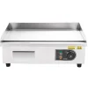 VEVOR Commercial Electric Griddle, 21.06 x 11.81 inch, 3200W, 122-570°F Adjustable Temp Control, Stainless Steel Body, Full Flat, with 2 Spatulas, 2 Brushes, and 4 Foot Pads, for Steak, Pancake