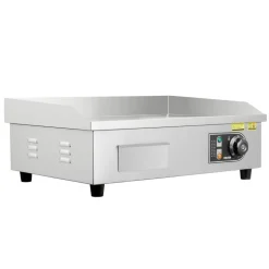 VEVOR Commercial Electric Griddle, 1750W, 122-570°F Adjustable Temp Control, Stainless Steel Countertop Flat Top Grill with 2 Spatulas, 2 Brushes and 4 Foot Pads, for Steak, Pancake