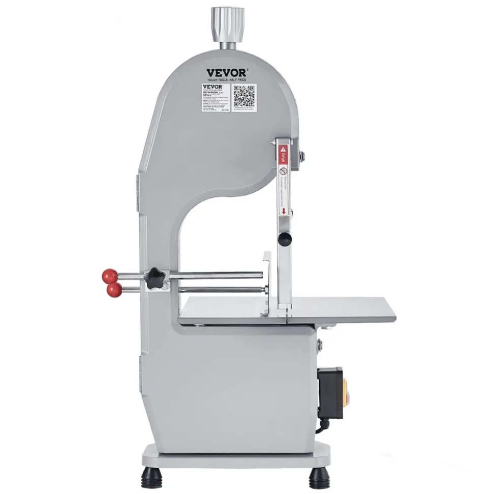 VEVOR Commercial Electric Meat Bandsaw, 2200W Stainless Steel Countertop Bone Sawing Machine, Workbeach 18.5" x 20.9", 0-7.1 Inch Cutting Thickness, Frozen Meat Cutter with 6 Blades for Rib Pork Beef
