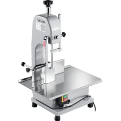 VEVOR Commercial Electric Meat Bandsaw, 650W Stainless Steel Countertop Meat Sawing Machine, Workbench 12.4