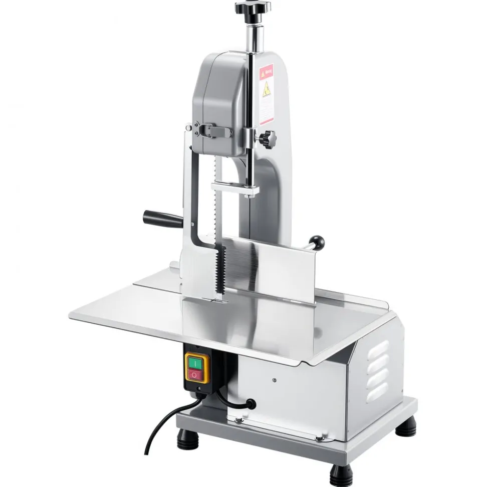 VEVOR Commercial Electric Meat Bandsaw, 650W Stainless Steel Countertop Meat Sawing Machine, Workbench 12.4" x 18.1", 4.33 Inch Max Cutting Thickness, Frozen Fish Cutter for Rib Pork Beef