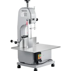 VEVOR Commercial Electric Meat Bandsaw, 650W Stainless Steel Countertop Meat Sawing Machine, Workbench 12.4
