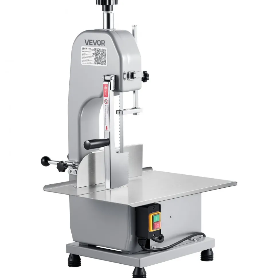 VEVOR Commercial Electric Meat Bandsaw, 650W Stainless Steel Countertop Meat Sawing Machine, Workbench 12.4" x 18.1", 4.33 Inch Max Cutting Thickness, Frozen Fish Cutter for Rib Pork Beef