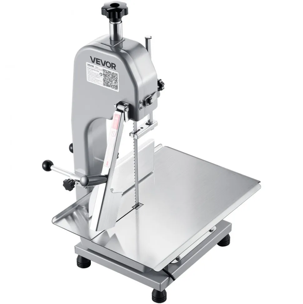 VEVOR Commercial Electric Meat Bandsaw, 650W Stainless Steel Countertop Meat Sawing Machine, Workbench 12.4" x 18.1", 4.33 Inch Max Cutting Thickness, Frozen Fish Cutter for Rib Pork Beef