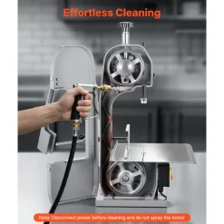 VEVOR Commercial Electric Meat Bandsaw, 650W Stainless Steel Countertop Meat Sawing Machine, Workbench 12.4