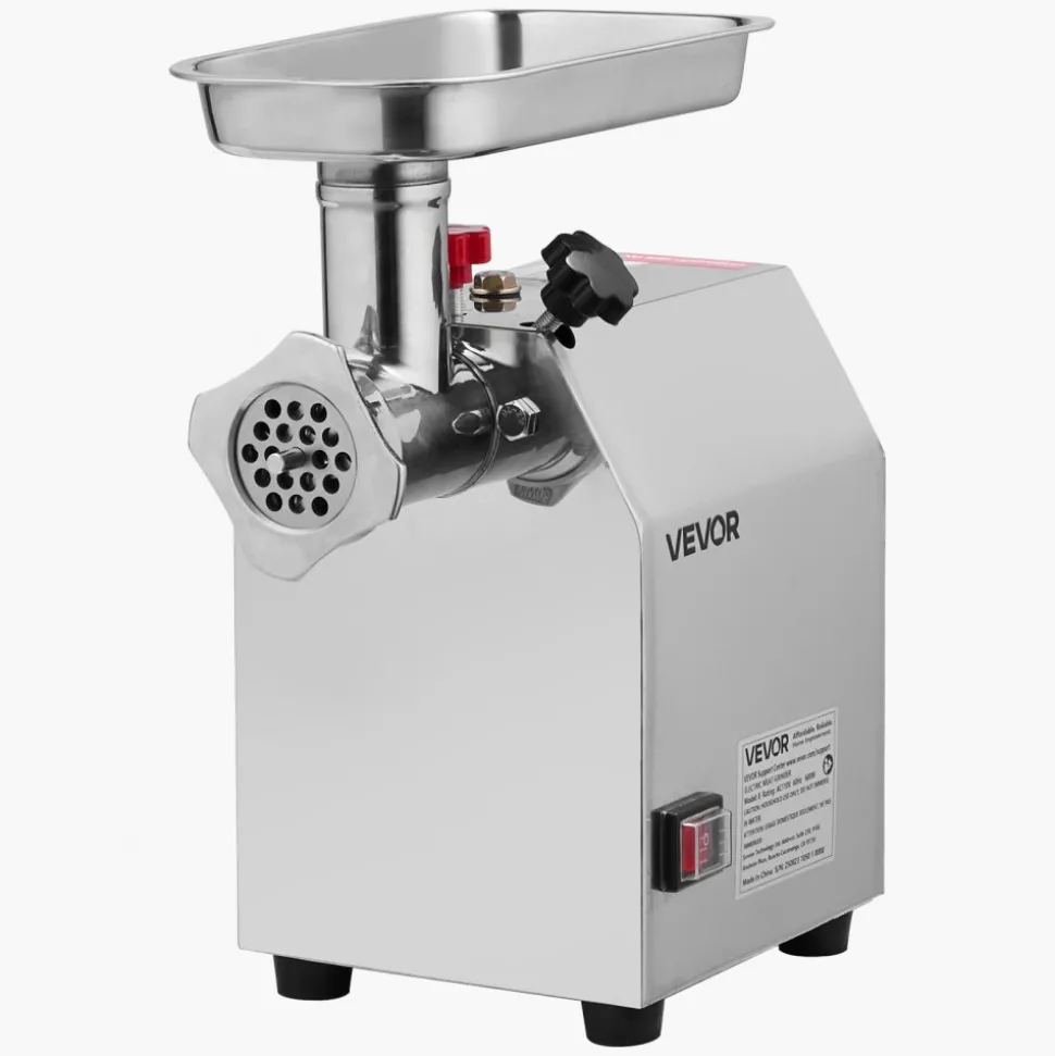 VEVOR Commercial Electric Meat Grinder, 5 lbs/min Capacity, #8 Industrial Meat Mincer with 2 Stainless Steel Blades, 2 Grinding Plates, 600W Heavy-Duty Sausage Maker Stuffer, for Kitchen, Restaurant