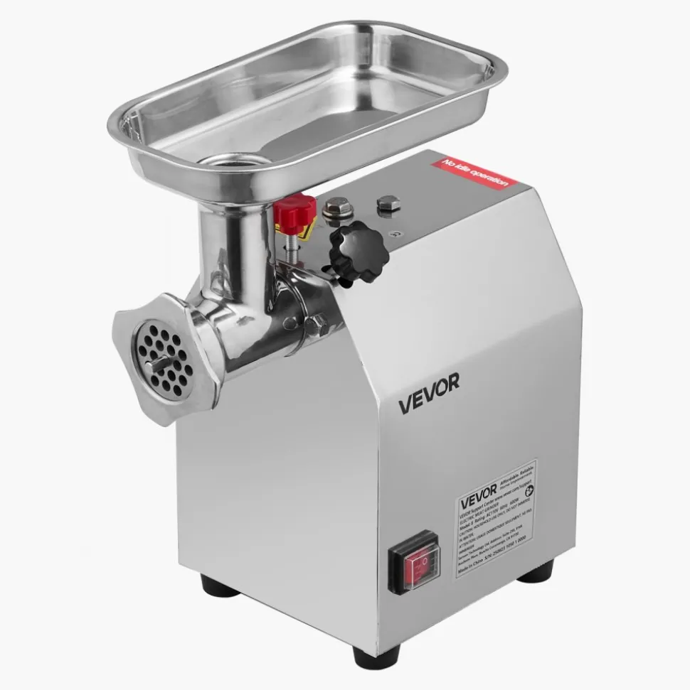 VEVOR Commercial Electric Meat Grinder, 5 lbs/min Capacity, #8 Industrial Meat Mincer with 2 Stainless Steel Blades, 2 Grinding Plates, 600W Heavy-Duty Sausage Maker Stuffer, for Kitchen, Restaurant