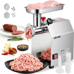 VEVOR Commercial Electric Meat Grinder, 5 lbs/min Capacity, #8 Industrial Meat Mincer with 2 Stainless Steel Blades, 2 Grinding Plates, 600W Heavy-Duty Sausage Maker Stuffer, for Kitchen, Restaurant