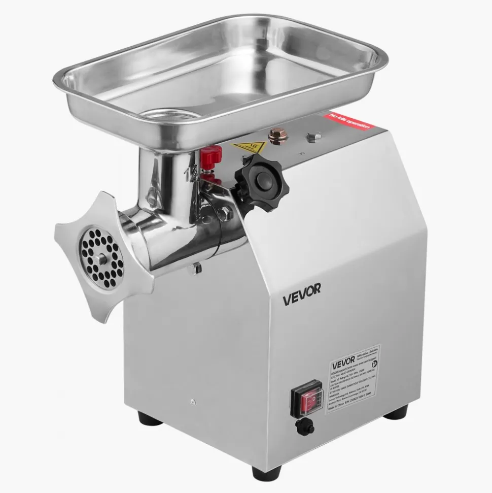 VEVOR Commercial Electric Meat Grinder, 7 lbs/min Capacity, #12 Industrial Meat Mincer with 2 Stainless Steel Blades, 2 Grinding Plates, 850W Heavy-Duty Sausage Maker Stuffer, for Kitchen, Restaurant
