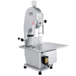 VEVOR Commercial Electric Meat Bandsaw, 1800W Stainless Steel Countertop Bone Sawing Machine, Workbeach 15" x 19.1", 7.09 Inch Max Cutting Thickness, Frozen Meat Cutter with 5 Blades for Rib Pork Beef