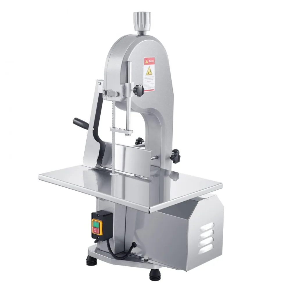 VEVOR Commercial Electric Meat Bandsaw, 1800W Stainless Steel Countertop Bone Sawing Machine, Workbeach 15" x 19.1", 7.09 Inch Max Cutting Thickness, Frozen Meat Cutter with 5 Blades for Rib Pork Beef