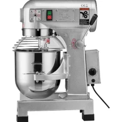 VEVOR Commercial Food Mixer, 10L Commercial Stand Mixer with 3 Adjustable Speeds, 550W Dough Mixer with Stainless Steel Bowl and 3 Mixing Attachments, Ideal for Restaurant, Bakery, Pastry shop, Cafe