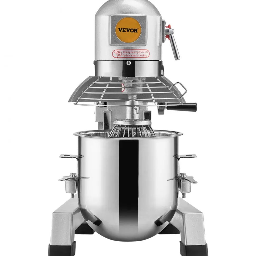 VEVOR Commercial Food Mixer, 30Qt Commercial Mixer with Timing Function, 1100W Stainless Steel Bowl Heavy Duty Electric Food Mixer Commercial with 3 Speeds Adjustable 108/199/382 RPM, Dough Hook Whisk