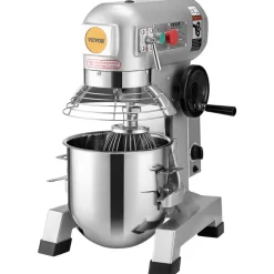 VEVOR Commercial Food Mixer, 10Qt Commercial Mixer with Timing Function, 450W Stainless Steel Bowl Heavy Duty Electric Food Mixer Commercial with 3 Speeds Adjustable 113/184/341 RPM, Dough Hook Whisk