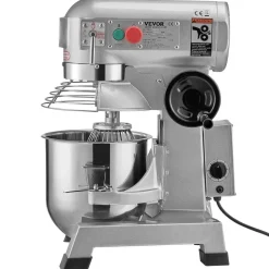VEVOR Commercial Food Mixer, 10Qt Commercial Mixer with Timing Function, 450W Stainless Steel Bowl Heavy Duty Electric Food Mixer Commercial with 3 Speeds Adjustable 113/184/341 RPM, Dough Hook Whisk