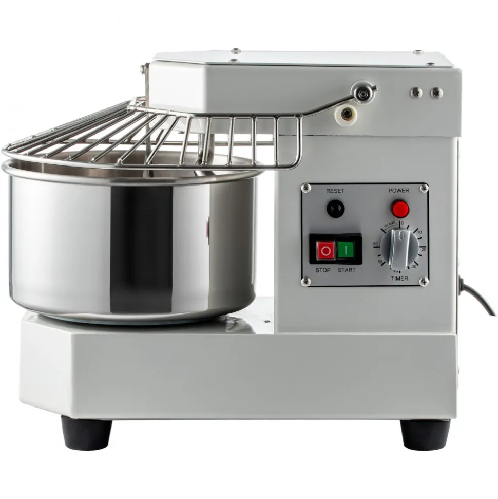 VEVOR Commercial Food Mixer, 7.3Qt Capacity, 450W Dual Rotating Dough Kneading Machine with Food-grade Stainless Steel Bowl, Security Shield & Timer Included, Baking Equipment for Restaurant Pizzeria