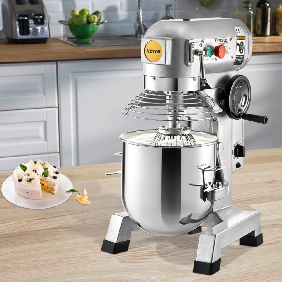 VEVOR Commercial Food Mixer, 15Qt Commercial Mixer with Timing Function, 500W Stainless Steel Bowl Heavy Duty Electric Food Mixer Commercial with 3 Speeds Adjustable 113/184/341 RPM, Dough Hook Whisk