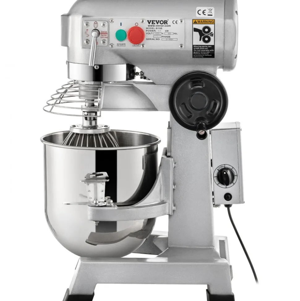 VEVOR Commercial Food Mixer, 20Qt Commercial Mixer with Timing Function, 750W Stainless Steel Bowl Heavy Duty Electric Food Mixer Commercial with 3 Speeds Adjustable 108/199/382 RPM, Dough Hook Whisk
