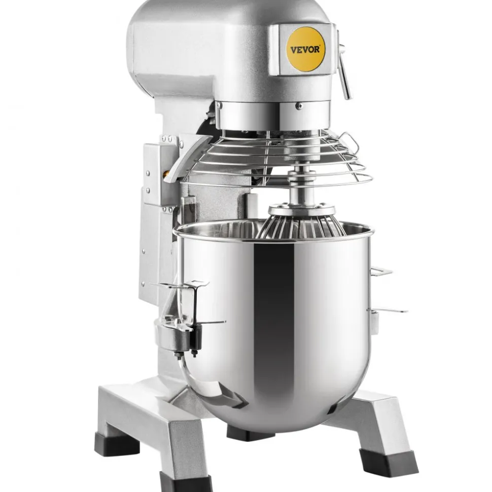 VEVOR Commercial Food Mixer, 20Qt Commercial Mixer with Timing Function, 750W Stainless Steel Bowl Heavy Duty Electric Food Mixer Commercial with 3 Speeds Adjustable 108/199/382 RPM, Dough Hook Whisk