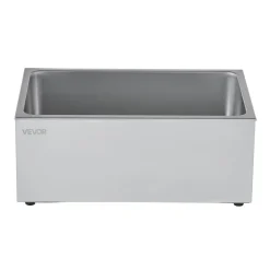 VEVOR Commercial Food Warmer, 1200W Electric Stainless Steel Steam Food Warmer, Fast Heating Countertop Buffet Bain Marie with Soup & Perforated Ladles, for Catering, Restaurants, Parties, Buffets