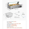 VEVOR Commercial Food Warmer, 1500W Electric Stainless Steel Steam Food Warmer with Glass Cover, 3-Pan Countertop Buffet Bain Marie with Soup & Perforated Ladles, for Catering, Restaurant & Party