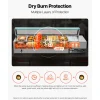 VEVOR Commercial Food Warmer, 1500W Electric Stainless Steel Steam Food Warmer with Glass Cover, 6 x 1/3 Size Pans Buffet Bain Marie with Soup & Perforated Ladles, for Catering, Restaurant & Party