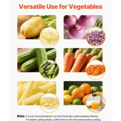 VEVOR Commercial French Fry Cutter, Stainless Steel Vegetable Fruit Chopper with 3 Replacement Blades 1/2-Inch 3/8-Inch 1/4-Inch, and a Juicing Blade, Manual Potato Slicer Dicer for Restaurants & Home