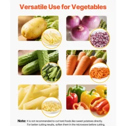 VEVOR Commercial French Fry Cutter, Stainless Steel Vegetable Fruit Chopper with 3 Replacement Blades 1/2-Inch 3/8-Inch 1/4-Inch, Electric Potato Slicer Dicer for Restaurants & Home Kitchen