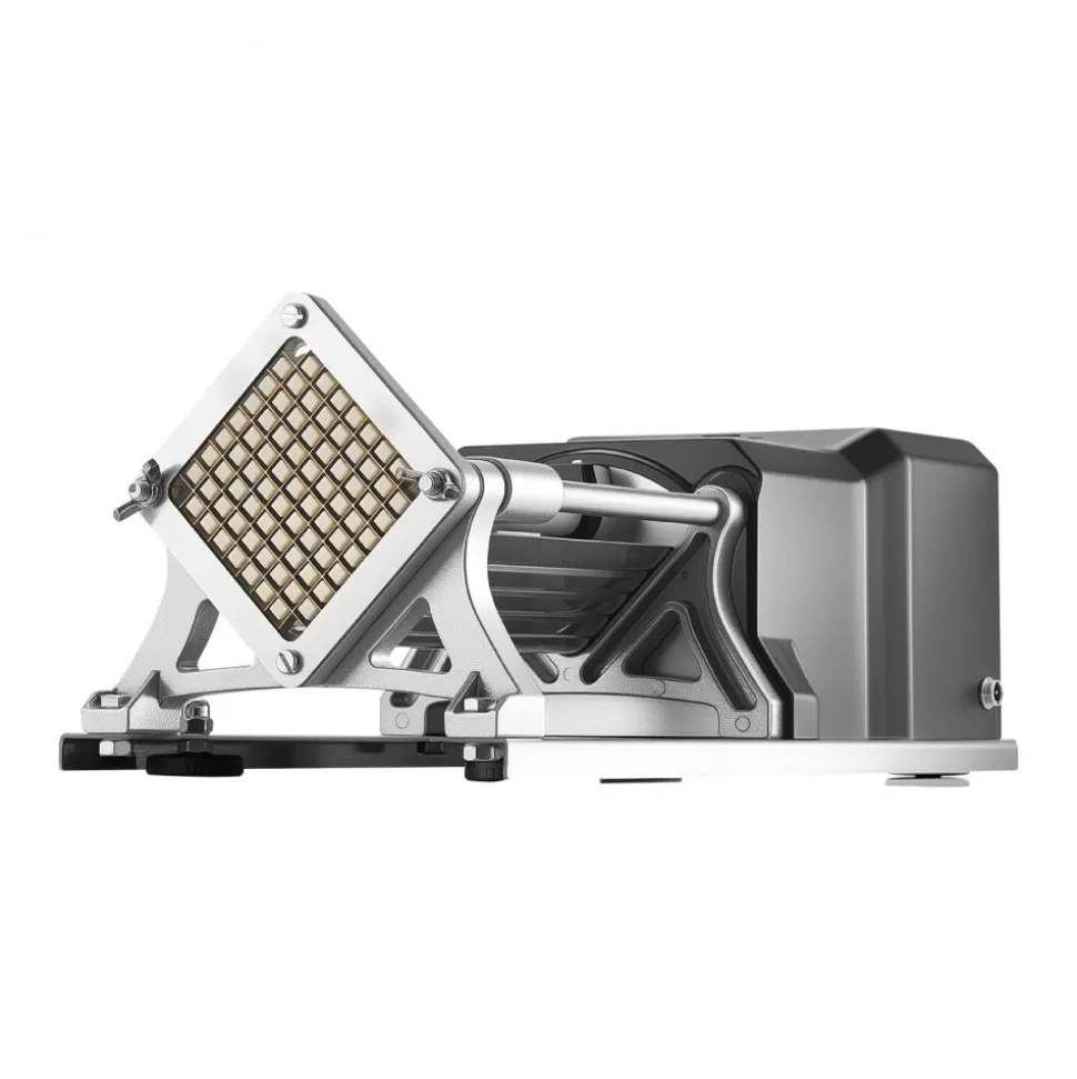VEVOR Commercial French Fry Cutter, Stainless Steel Vegetable Fruit Chopper with 3 Replacement Blades 1/2-Inch 3/8-Inch 1/4-Inch, Electric Potato Slicer Dicer for Restaurants & Home Kitchen