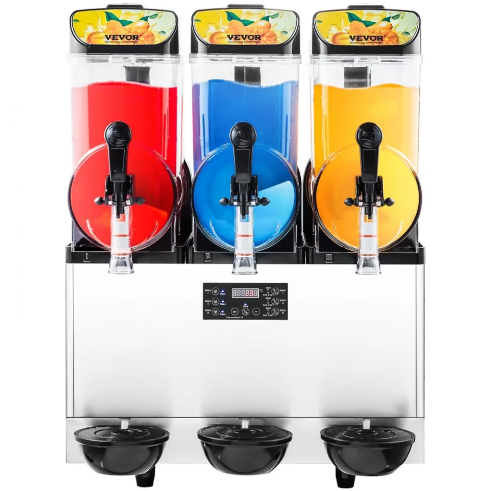 VEVOR Commercial Frozen Drink Maker, 15L Single Tank Slushy Machine, 60 Cups Stainless Steel Margarita Smoothie Frozen Drink Machine, Slushie Maker for Home Party Restaurants Cafe Bars