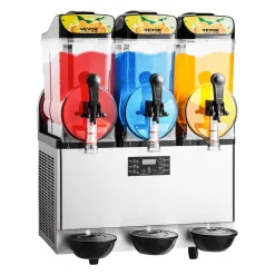 VEVOR Commercial Frozen Drink Maker, 15L Single Tank Slushy Machine, 60 Cups Stainless Steel Margarita Smoothie Frozen Drink Machine, Slushie Maker for Home Party Restaurants Cafe Bars