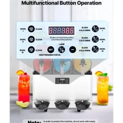 VEVOR Commercial Frozen Drink Maker, 15L Single Tank Slushy Machine, 60 Cups Stainless Steel Margarita Smoothie Frozen Drink Machine, Slushie Maker for Home Party Restaurants Cafe Bars