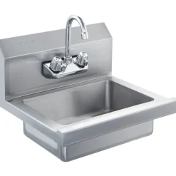VEVOR Commercial Hand Sink with Faucet, Stainless Steel Sink for Washing, Small Hand Washing Sink, Wall Mount Hand Basin, Utility Sink for Restaurant, Kitchen, Bar, Garage and Home, 17 x 12.8 inch
