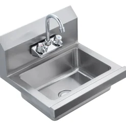 VEVOR Commercial Hand Sink with Faucet, Stainless Steel Sink for Washing, Small Hand Washing Sink, Wall Mount Hand Basin, Utility Sink for Restaurant, Kitchen, Bar, Garage and Home, 17 x 12.8 inch