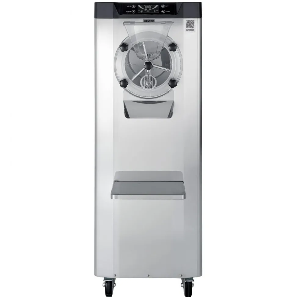 VEVOR Commercial Hard Ice Cream Machine, 2400W 3.17 to 5.28 Gallons per Hour, Gelato Hard Serve Ice Cream Maker with 10L 304 Stainless Steel Cylinder, Auto Clean LED Panel for Snack Bar Restaurants