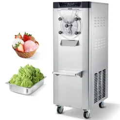 VEVOR Commercial Hard Ice Cream Machine, 2400W 3.17 to 5.28 Gallons per Hour, Gelato Hard Serve Ice Cream Maker with 10L 304 Stainless Steel Cylinder, Auto Clean LED Panel for Snack Bar Restaurants