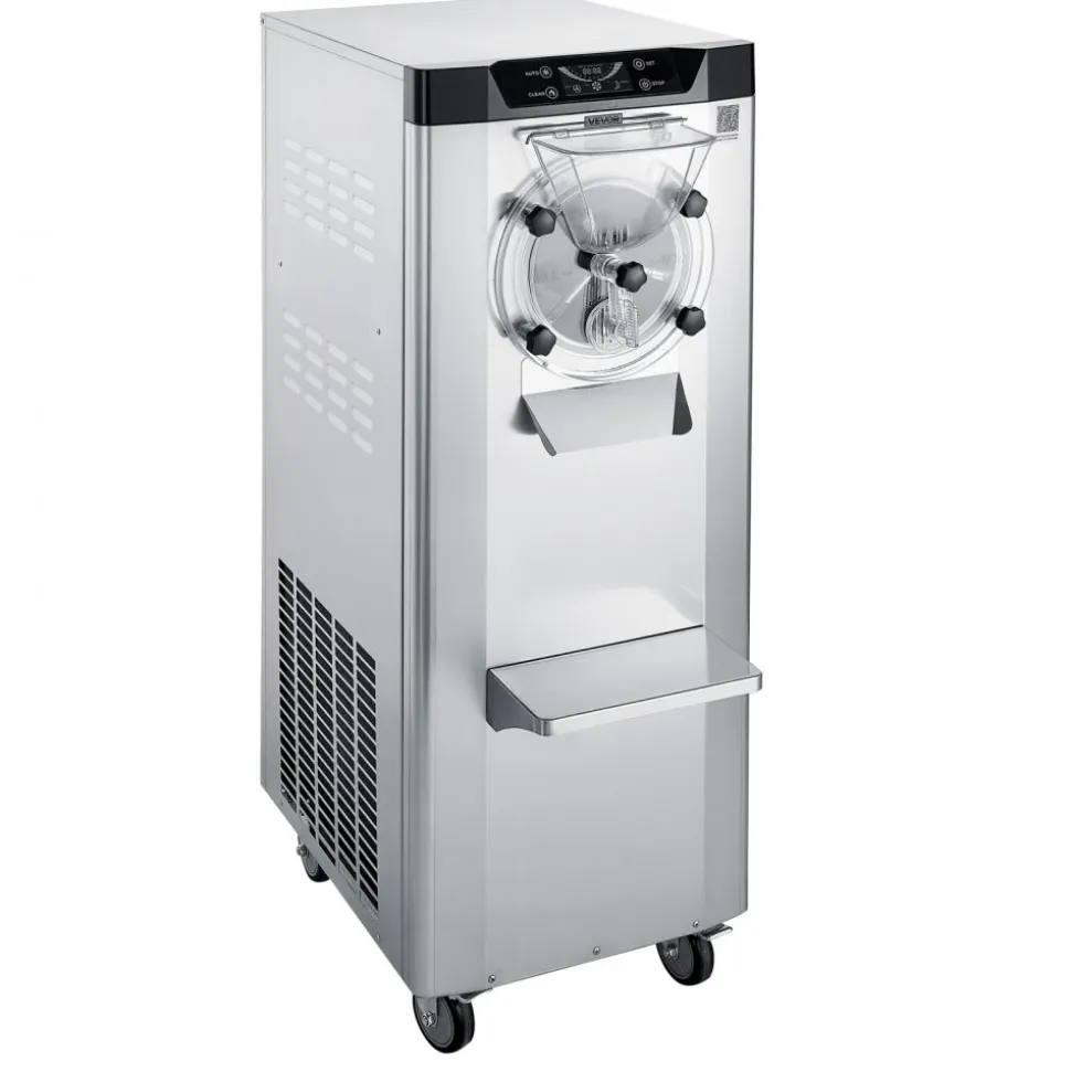 VEVOR Commercial Hard Ice Cream Machine, 2400W 3.17 to 5.28 Gallons per Hour, Gelato Hard Serve Ice Cream Maker with 10L 304 Stainless Steel Cylinder, Auto Clean LED Panel for Snack Bar Restaurants