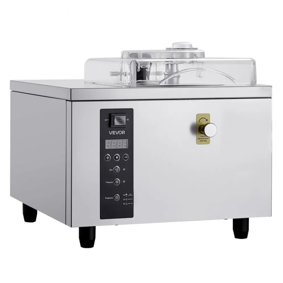 VEVOR Commercial Hard Ice Cream Machine, 500W 1.32 Gal/Hour, Gelato Hard Serve Ice Cream Maker with 2.8L 304 Stainless Steel Cylinder, Auto Clean LED Panel High Productivity for Snack Bar Restaurants